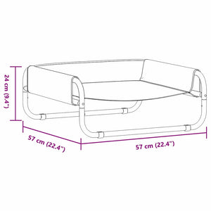 Hundsäng Ljusgrå s Oxford Tyg och Stål