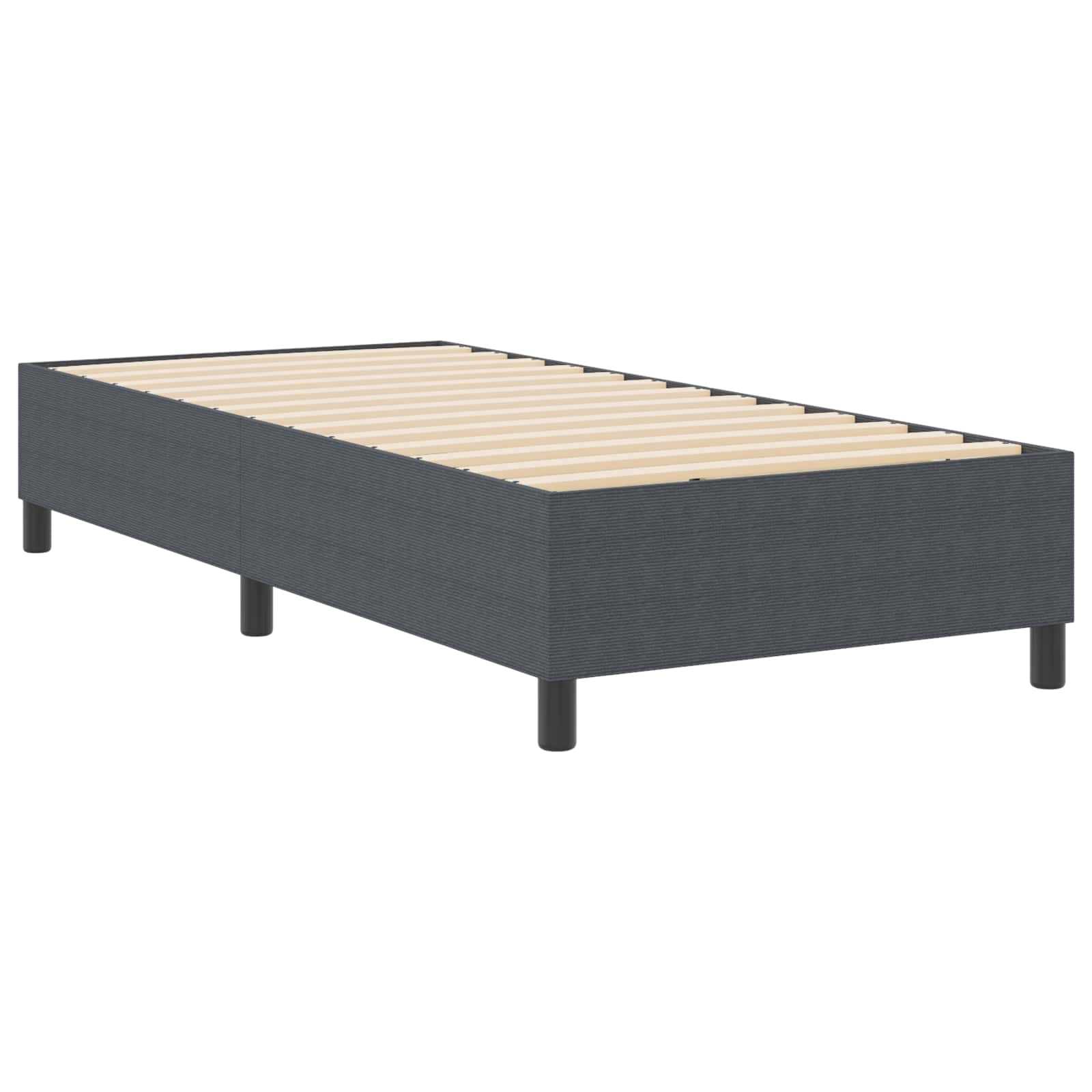 Plattform sängram Mörkgrå 90 x 200 cm Kordread tyg