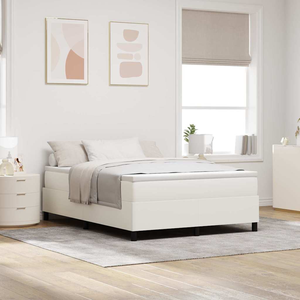 Plattform sängram Kräm 140 x 190 cm Kordread tyg
