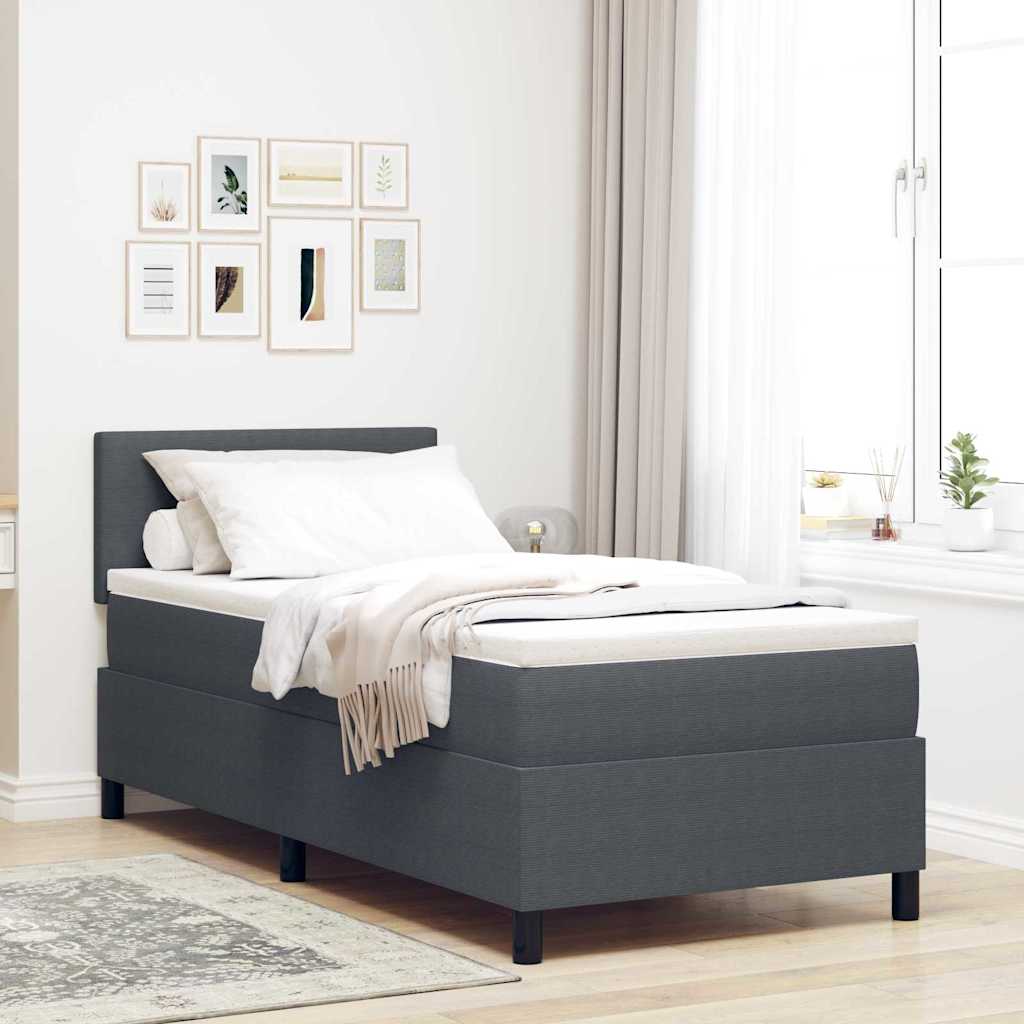 Bäddfjäder Mörkgrå och vit 90 x 200 cm Kordread tyg