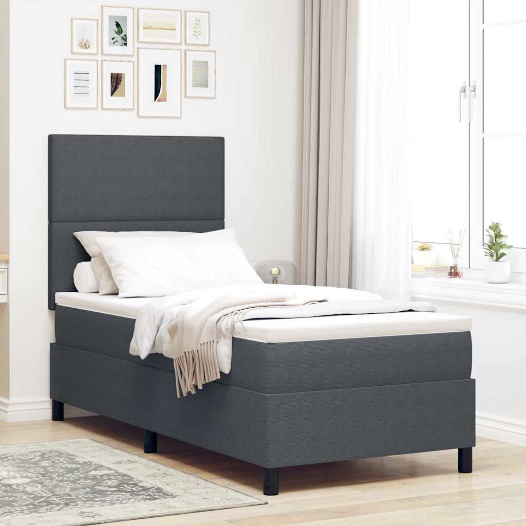 Bäddfjäder Mörkgrå och vit 100 x 200 cm Kordread tyg