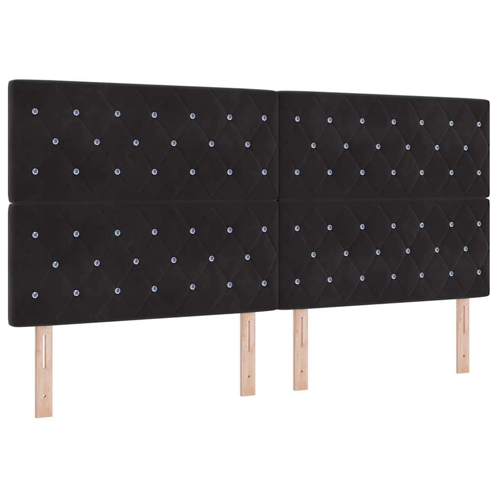 Huvudgavel Svart 200 cm Sammet