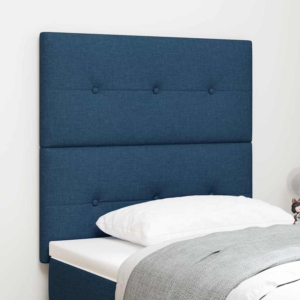 Höjdjusterbar Sänggavel med huvudgavel Blå 90 cm tyg