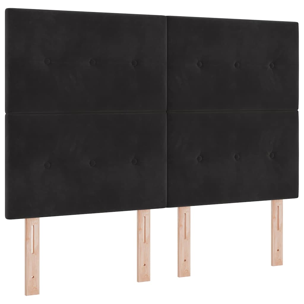 Huvudgavel Svart 160 cm Sammet