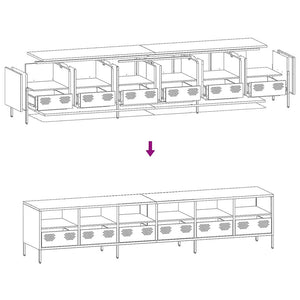Tv-bänk olivgrön 202x39x43,5 cm kallvalsat stål