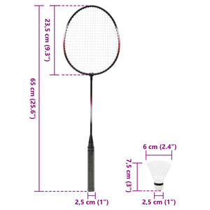 Badmintonset med 2 racketar, nät och förvaring 292x30x152 cm