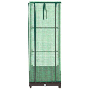 Odlingslåda med växthusöverdrag rottinglook 40x40x123 cm