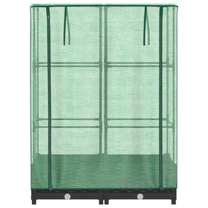 Odlingslåda med växthusöverdrag rottinglook 80x40x123 cm