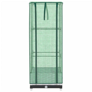 Odlingslåda med växthusöverdrag rottinglook 40x40x123 cm