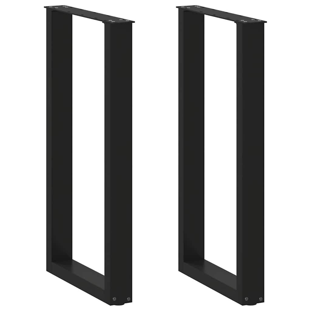 Barbordsben U-formade 2 st svarta 40x(90-91) cm stål