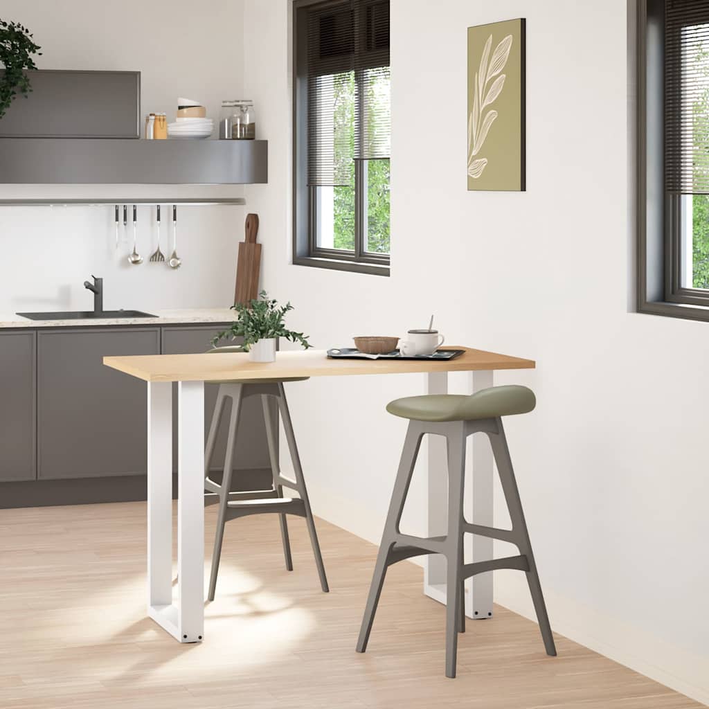 Barbordsben U-formade 2 st vita 40x(90-91) cm stål