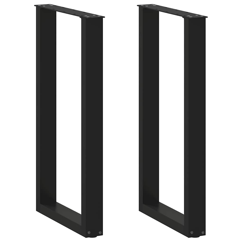 Barbordsben U-formade 2 st svarta 50x(90-91) cm stål