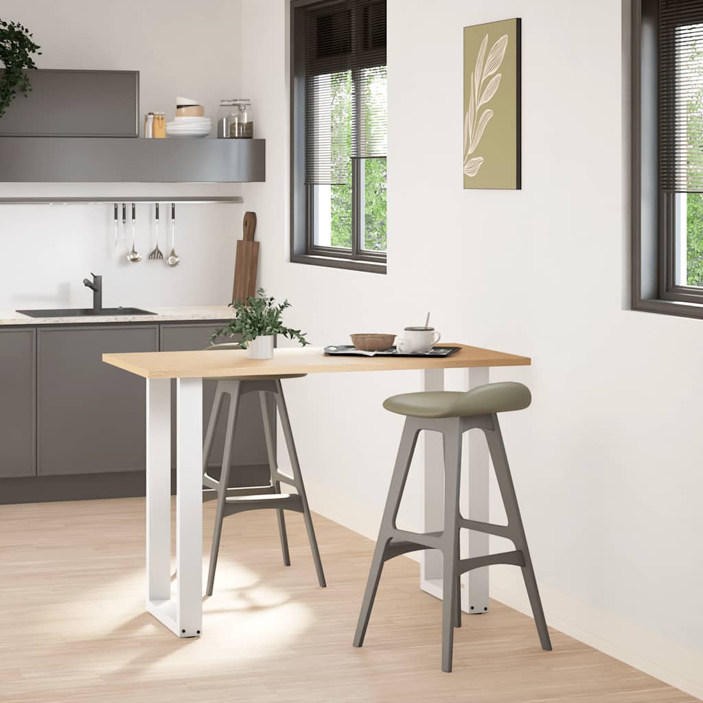 Barbordsben U-formade 2 st vita 50x(90-91) cm stål