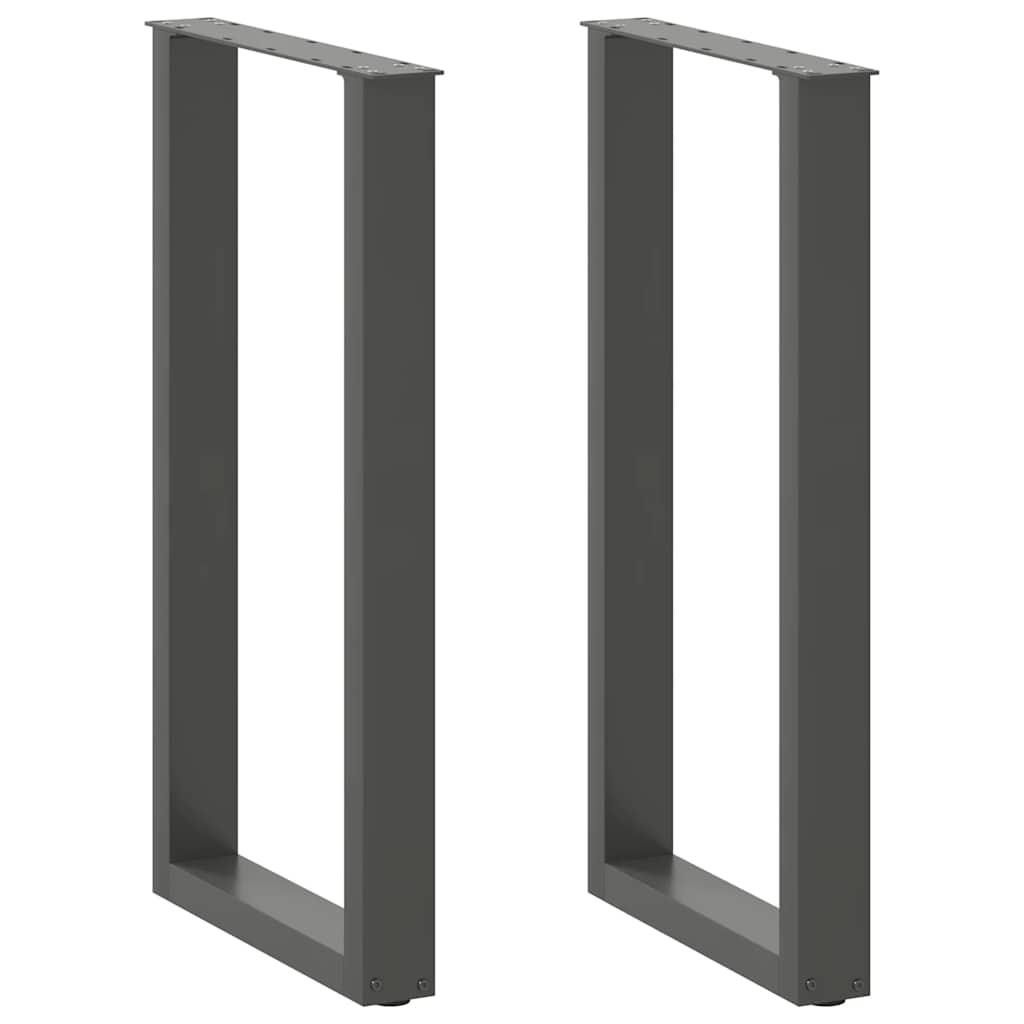 Barbordsben U-formade 2 st antracit 50x(90-91) cm stål