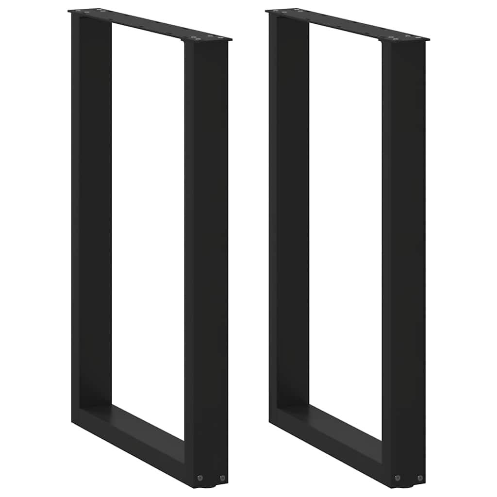 Barbordsben U-formade 2 st svarta 60x(90-91) cm stål