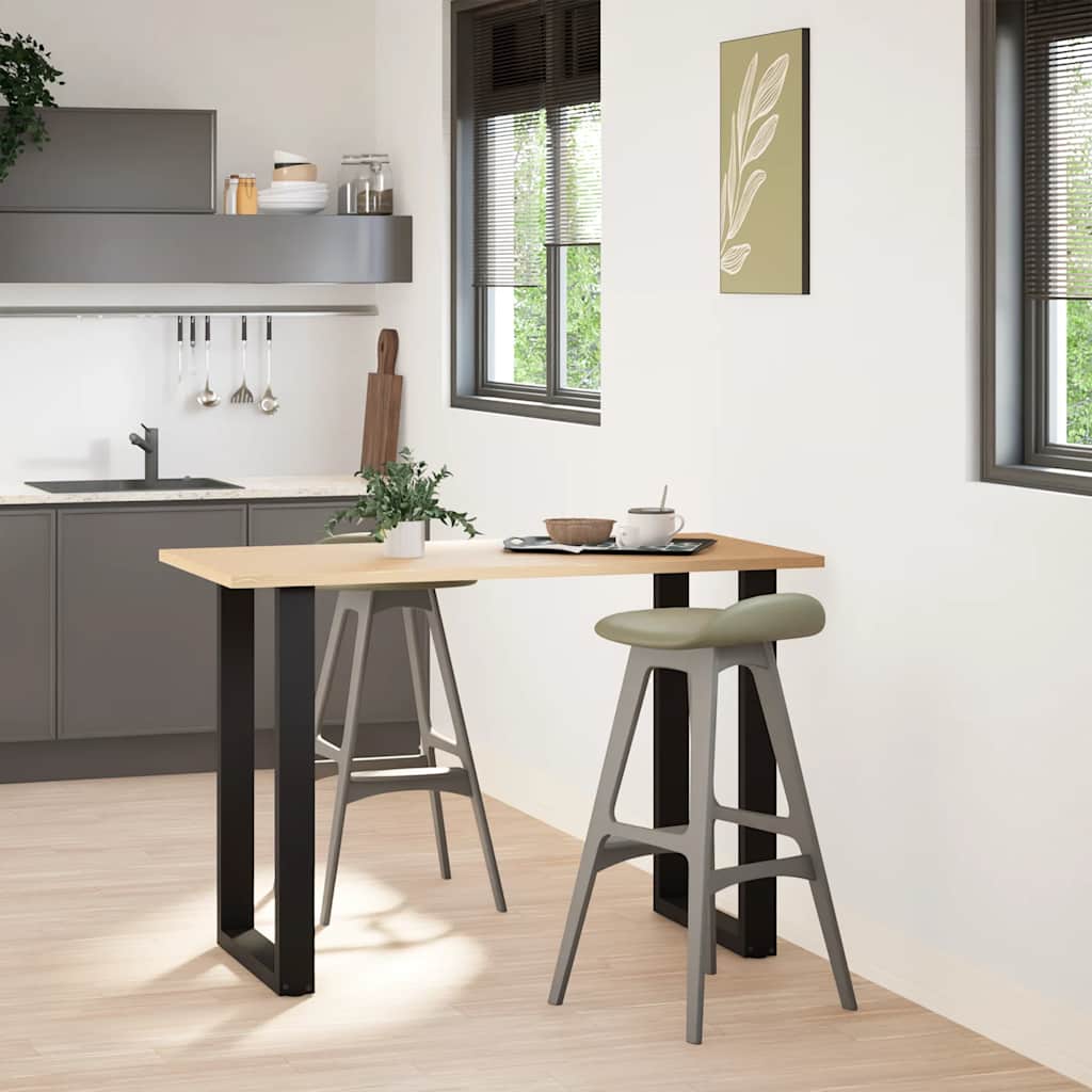 Barbordsben U-formade 2 st svarta 60x(90-91) cm stål