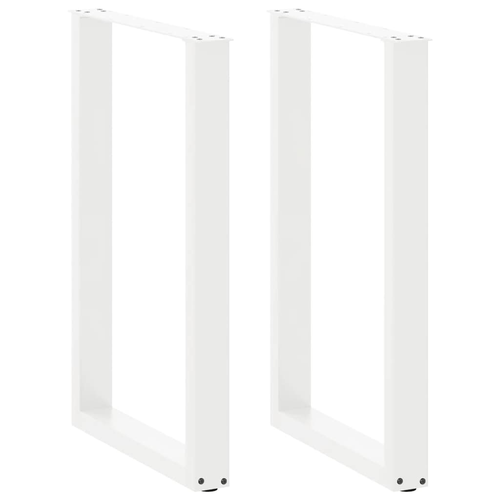 Barbordsben U-formade 2 st vita 60x(90-91) cm stål