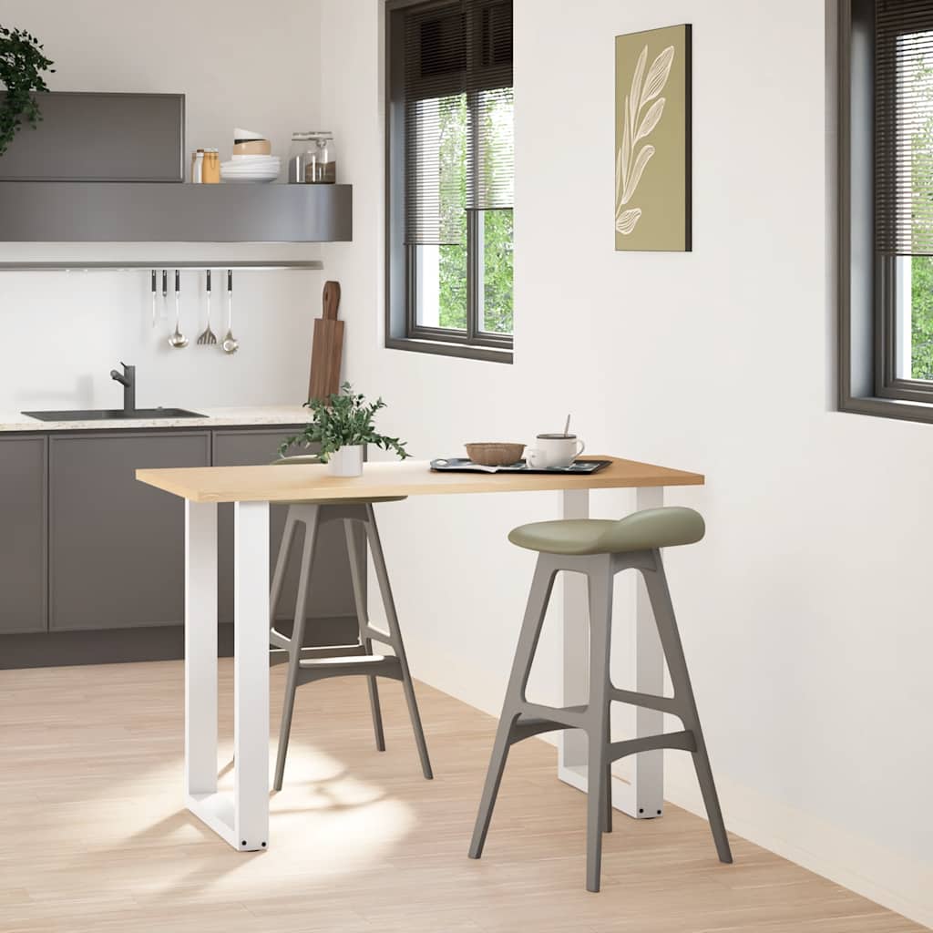 Barbordsben U-formade 2 st vita 60x(90-91) cm stål