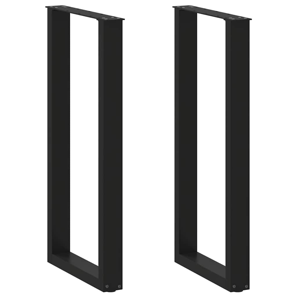 Barbordsben U-formade 2 st svarta 40x(100-101) cm stål