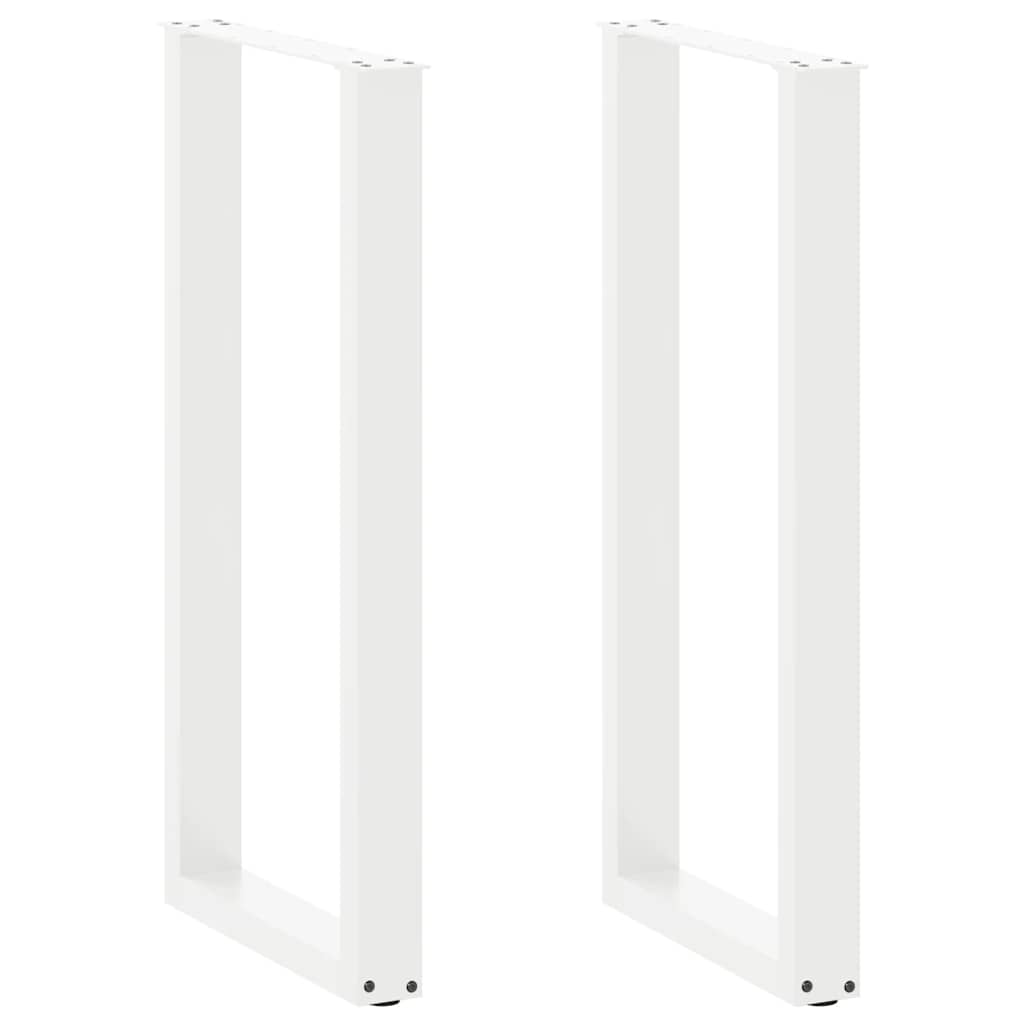 Barbordsben U-formade 2 st vita 40x(100-101) cm stål