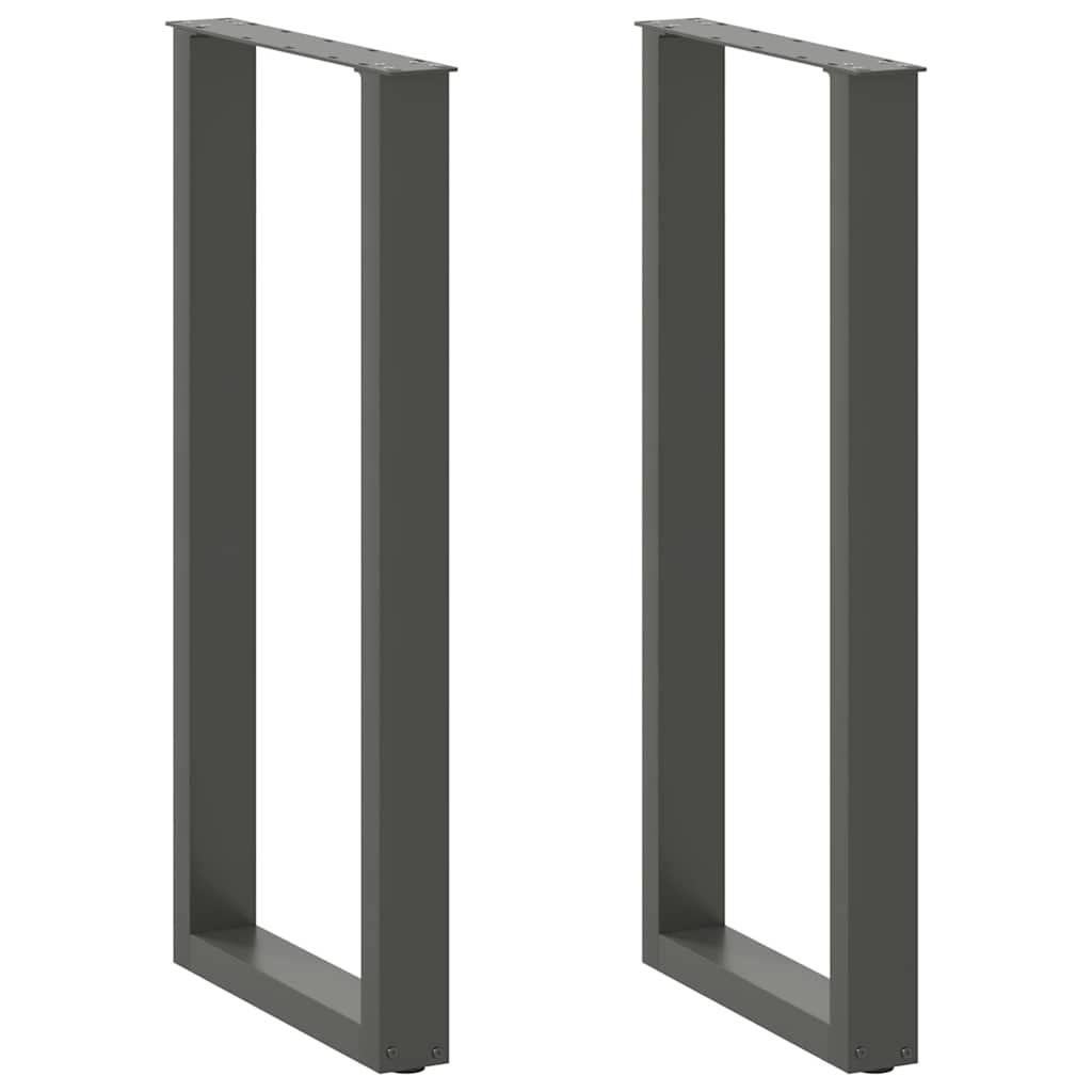 Barbordsben U-formade 2 st antracit 40x(100-101) cm stål