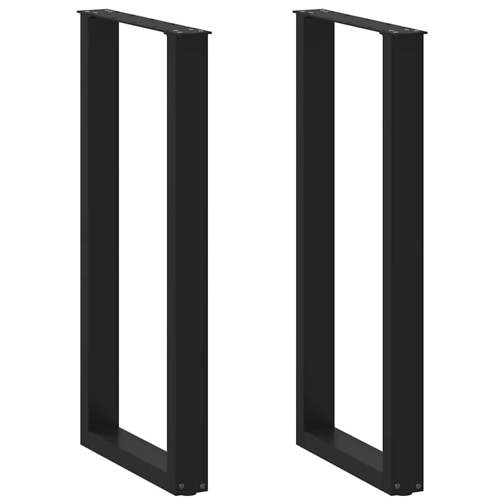 Barbordsben U-formade 2 st svarta 50x(100-101) cm stål