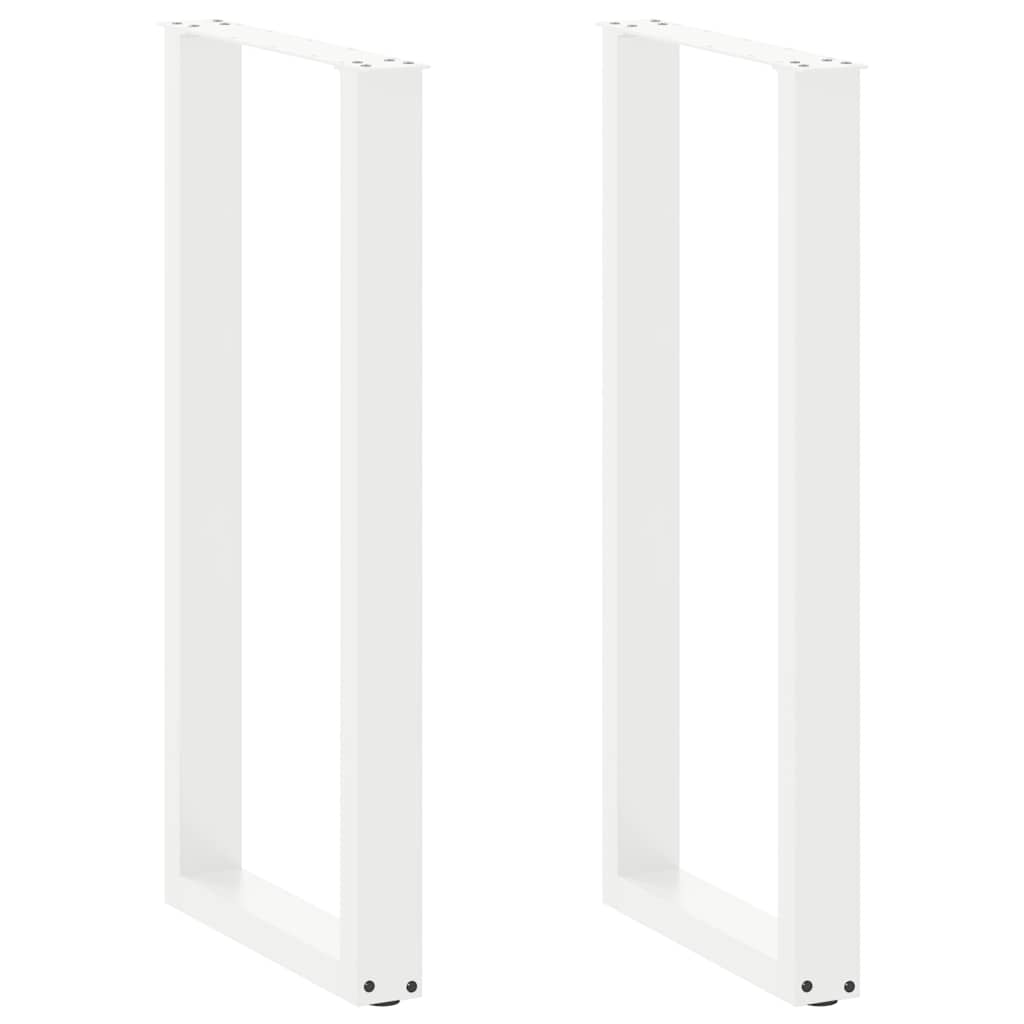 Barbordsben U-formade 2 st vita 50x(100-101) cm stål