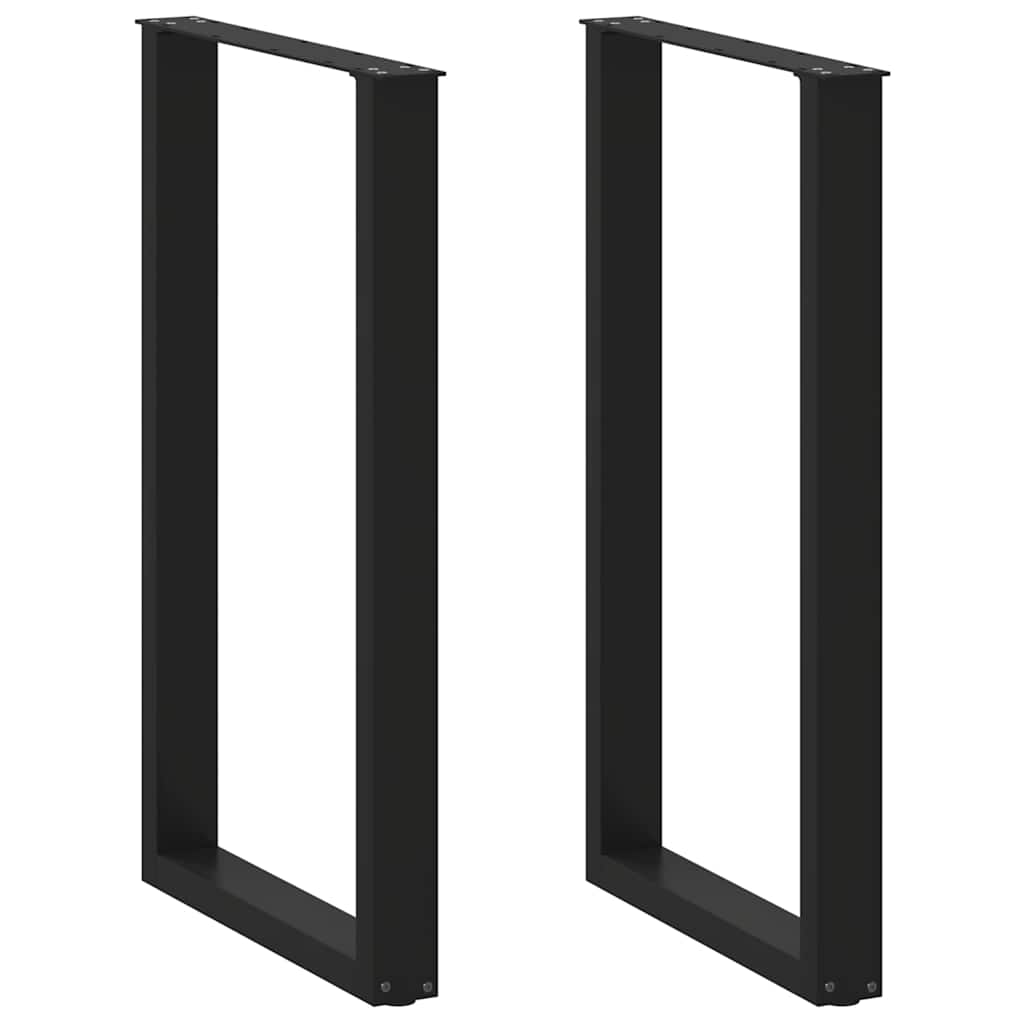 Barbordsben U-formade 2 st svarta 60x(100-101) cm stål