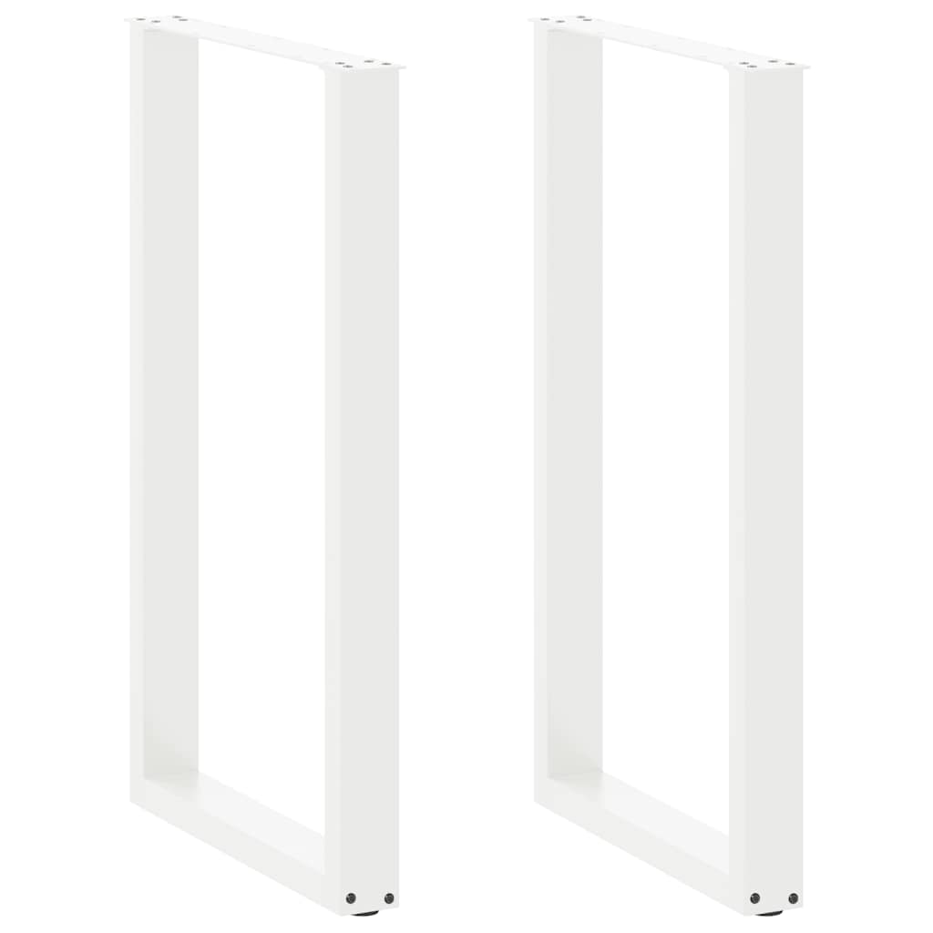 Barbordsben U-formade 2 st vita 60x(100-101) cm stål