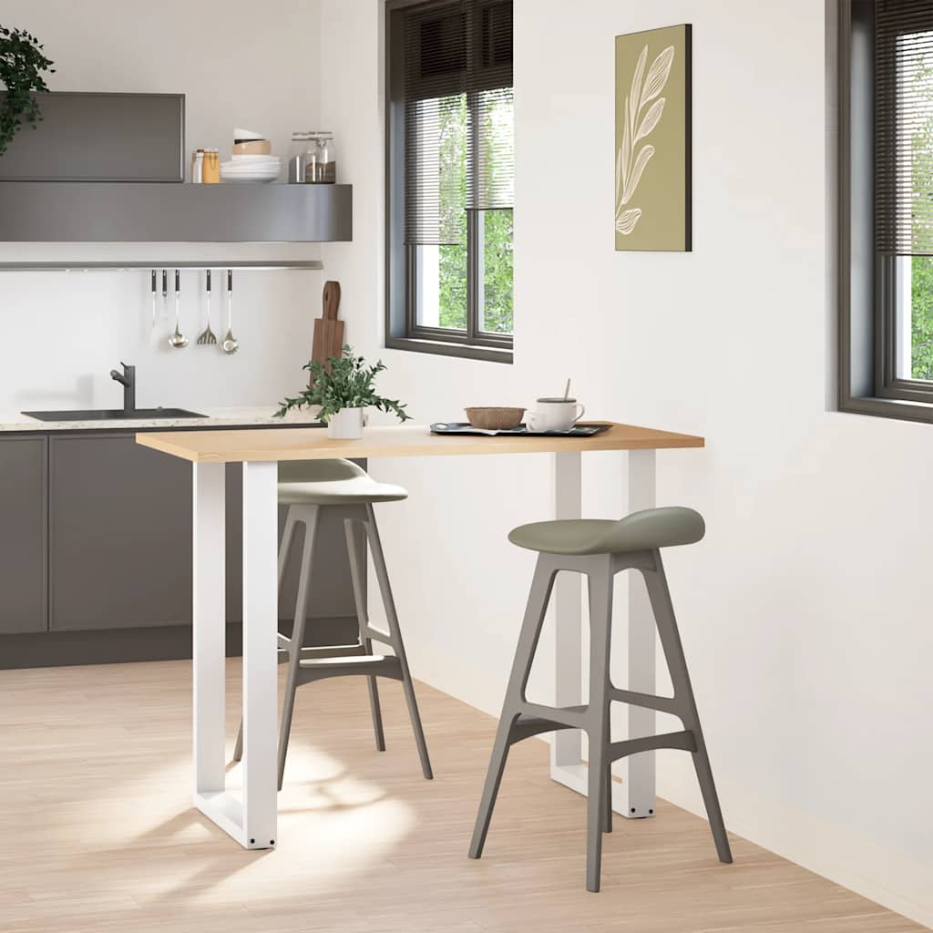 Barbordsben U-formade 2 st vita 60x(100-101) cm stål