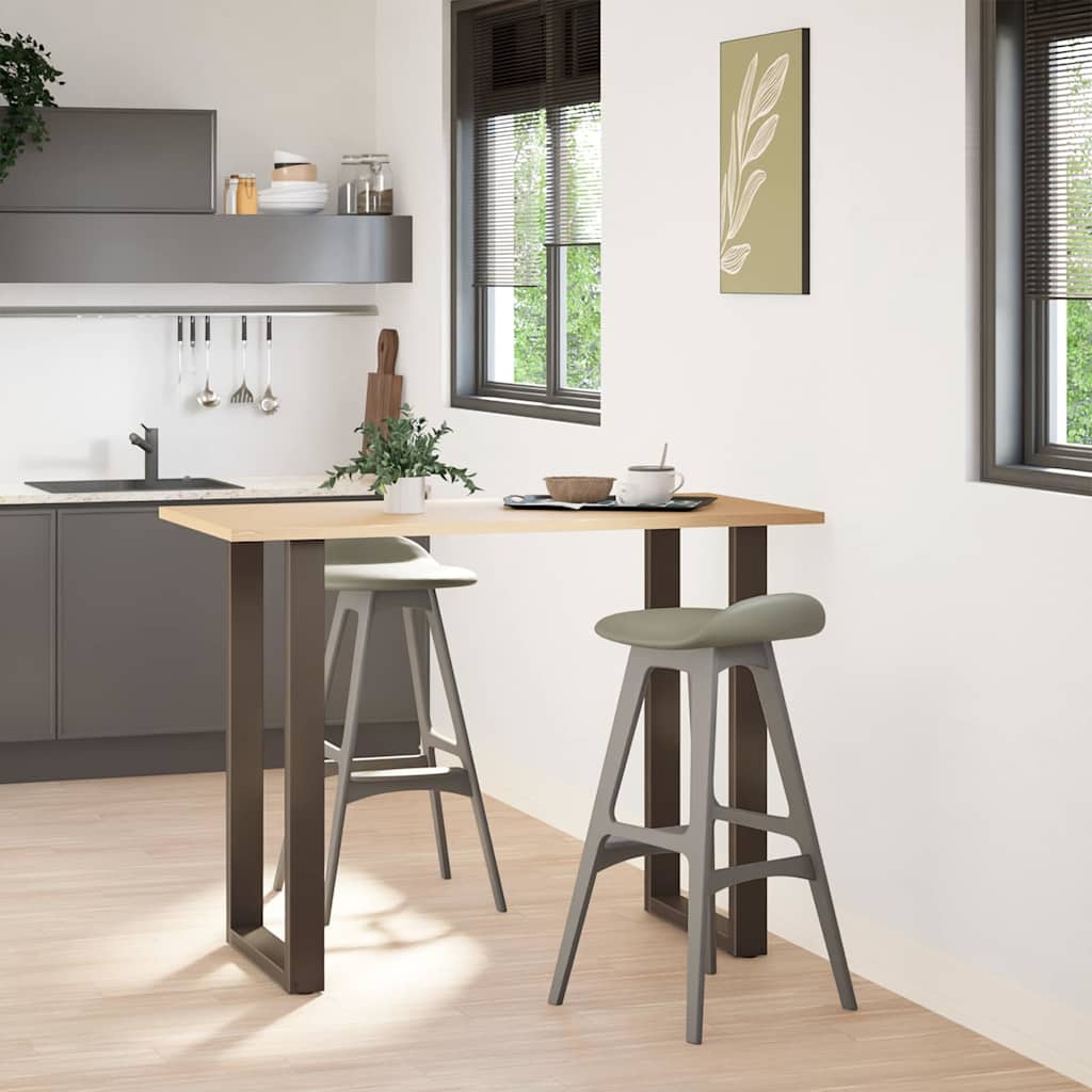 Barbordsben U-formade 2 st naturstål 60x(100-101) cm stål