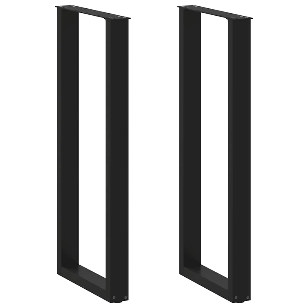 Barbordsben U-formade 2 st svarta 40x(110-111) cm stål