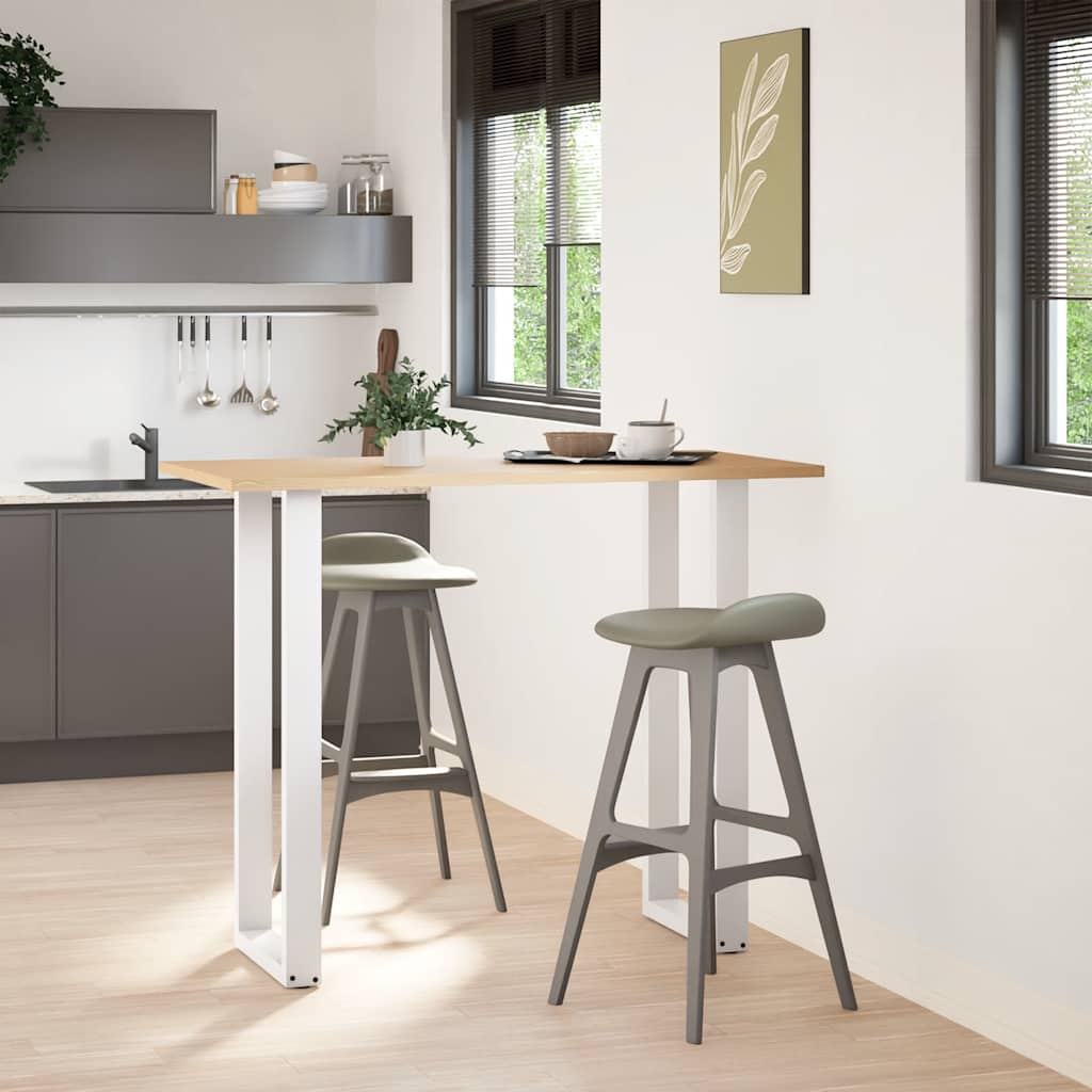 Barbordsben U-formade 2 st vita 40x(110-111) cm stål