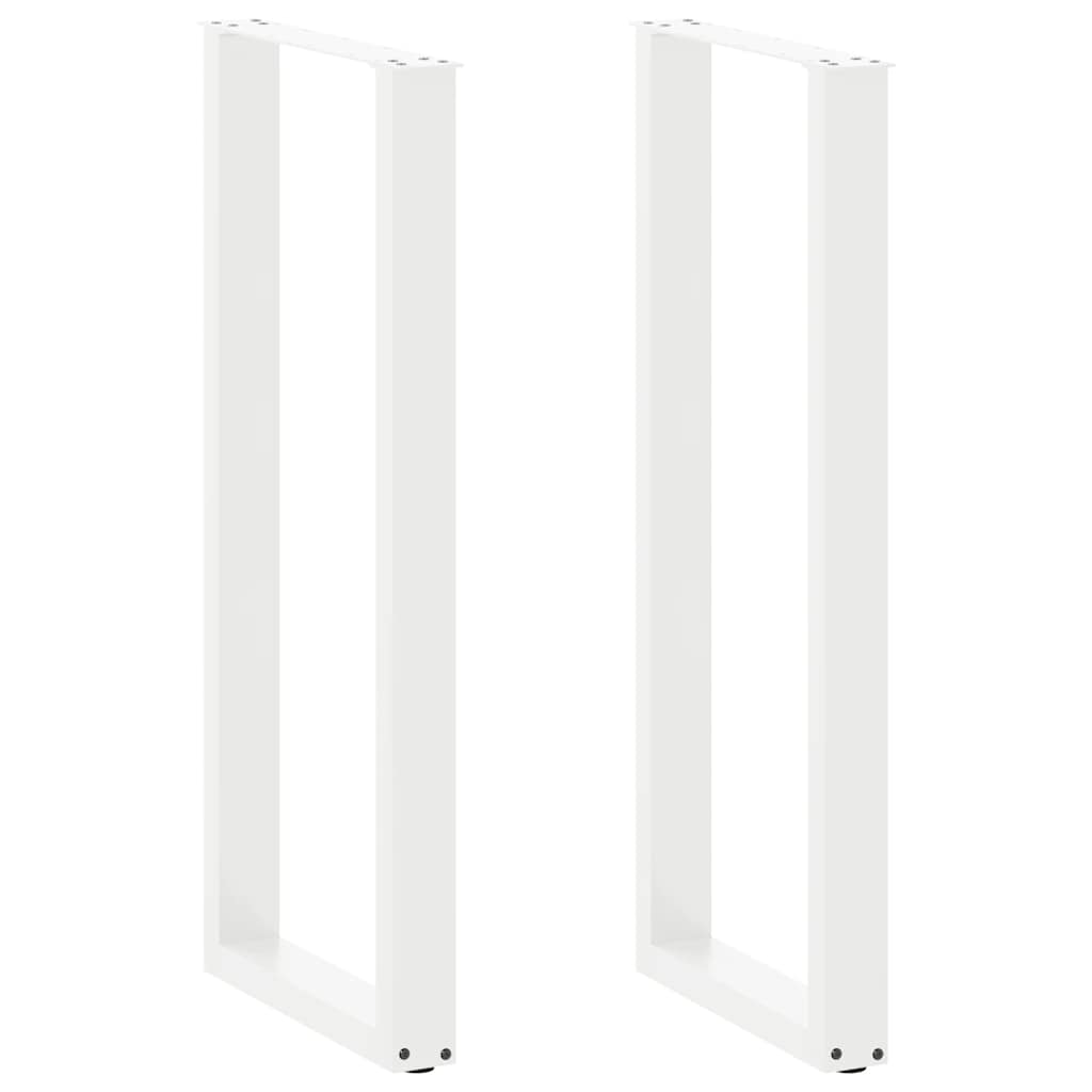 Barbordsben U-formade 2 st vita 50x(110-111) cm stål