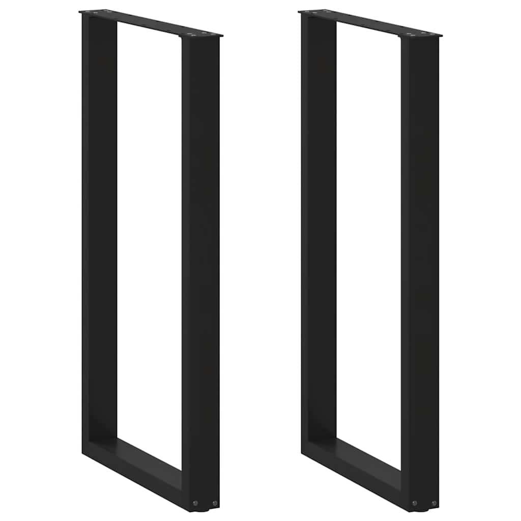 Barbordsben U-formade 2 st svarta 60x(110-111) cm stål