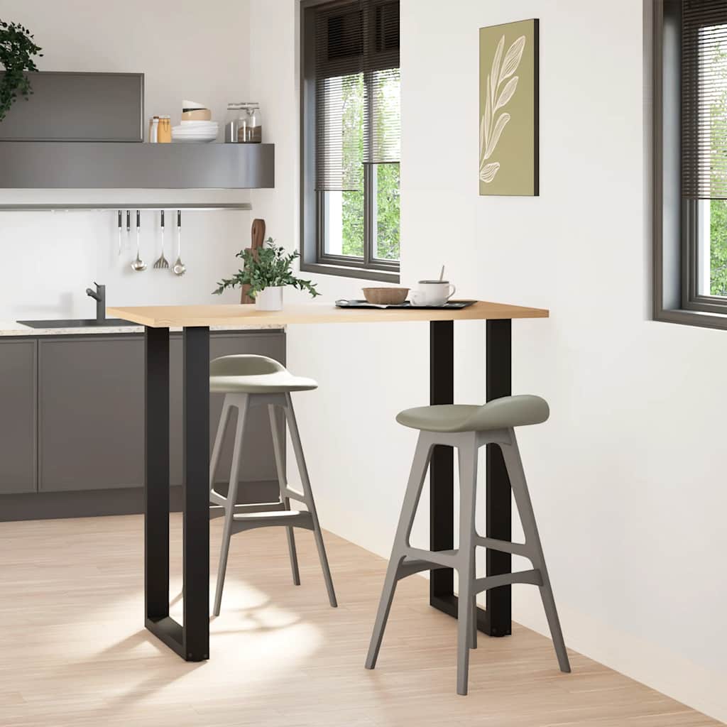 Barbordsben U-formade 2 st svarta 60x(110-111) cm stål