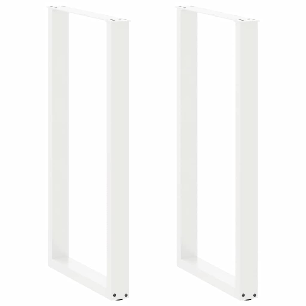 Barbordsben U-formade 2 st vita 60x(110-111) cm stål