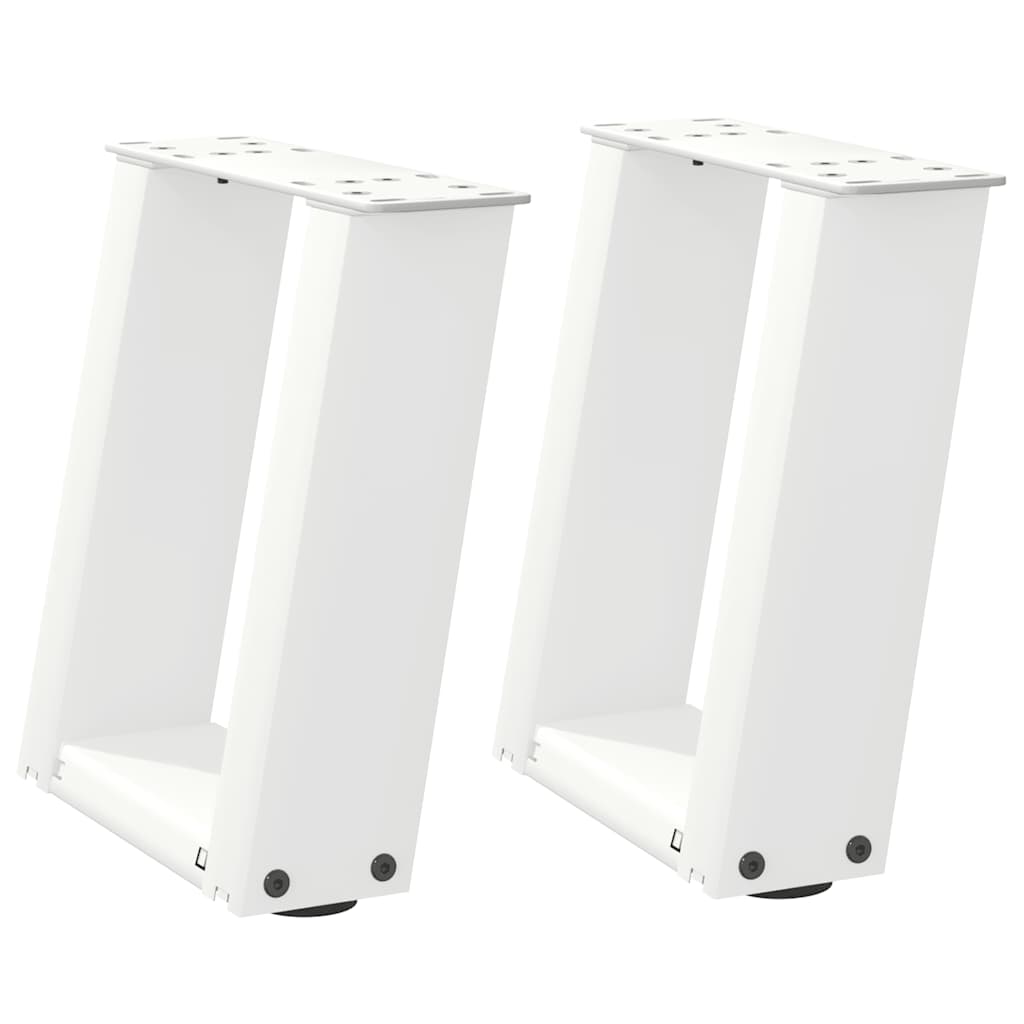 Soffbordsben U-formade 2 st vita 30x(30-31) cm stål
