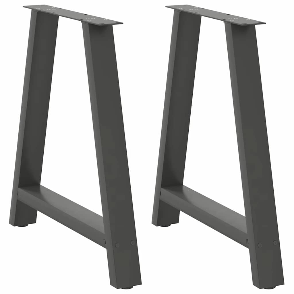 Matbordsben A-formade 2 st antracit 70x(72-73) cm stål