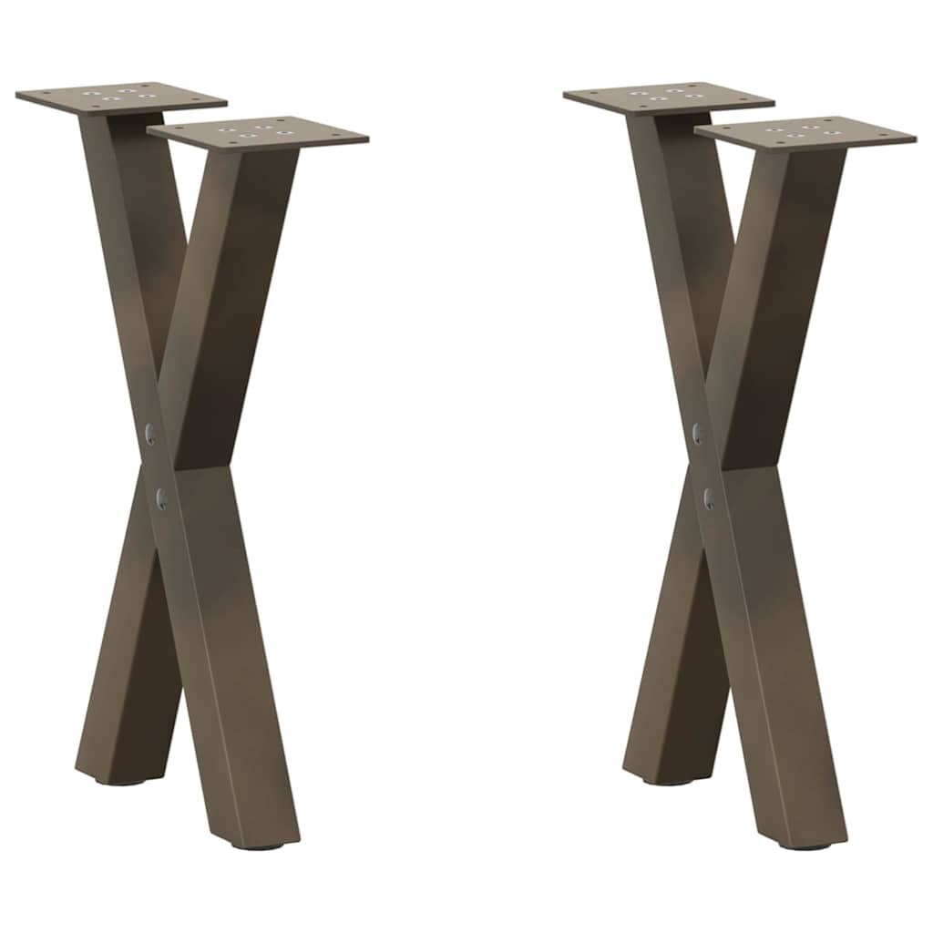 Soffbordsben X-formade 2 st naturstål 38x(42-43) cm stål