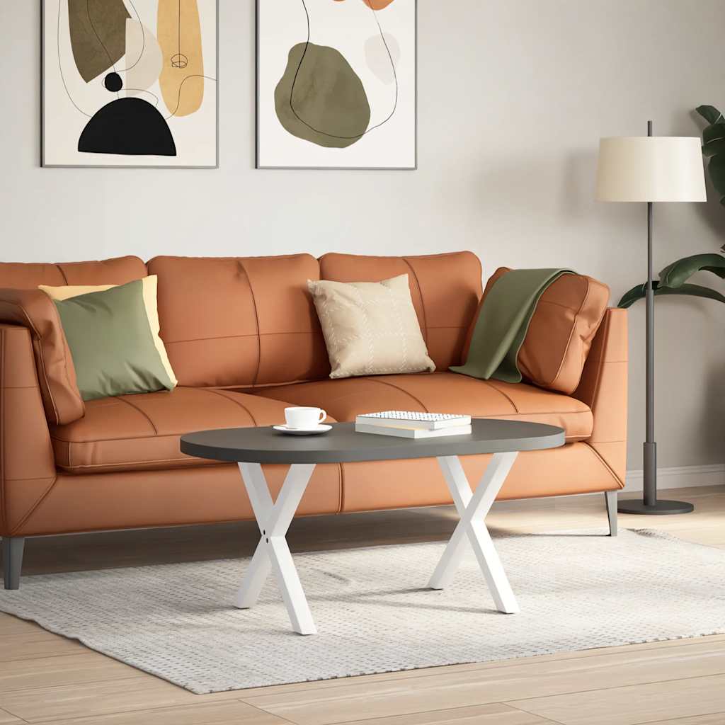 Soffbordsben X-formade 2 st vita 50x(42-43) cm stål