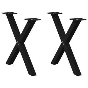 Soffbordsben X-formade 2 st svarta 60x(42-43) cm stål