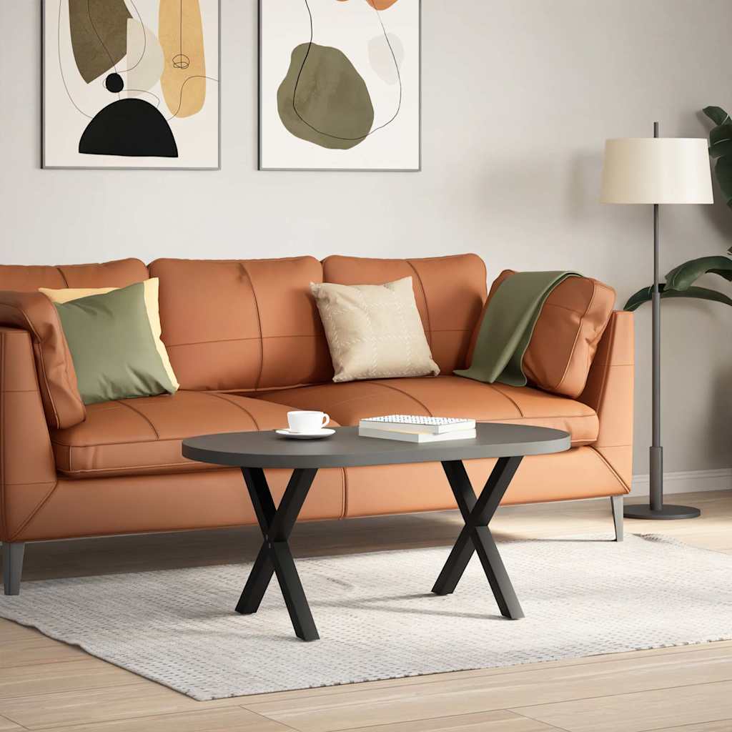 Soffbordsben X-formade 2 st svarta 60x(42-43) cm stål