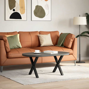 Soffbordsben X-formade 2 st svarta 60x(42-43) cm stål