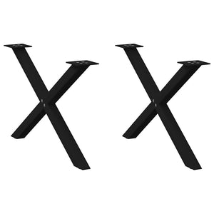 Soffbordsben X-formade 2 st svarta 70x(42-43) cm stål
