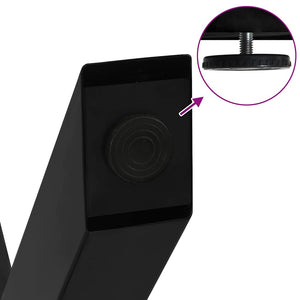 Soffbordsben X-formade 2 st svarta 70x(42-43) cm stål