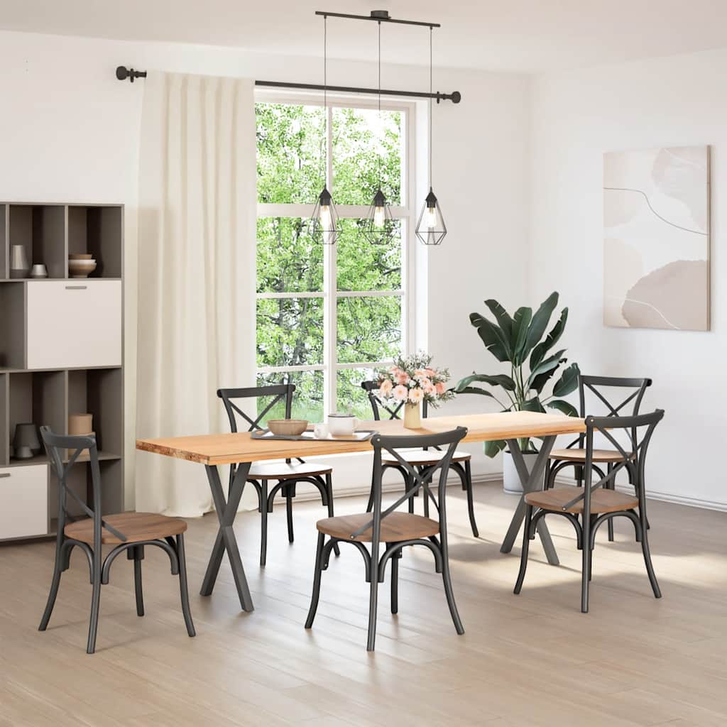 Matbordsben X-formade 2 st antracit 57x(72-73) cm stål