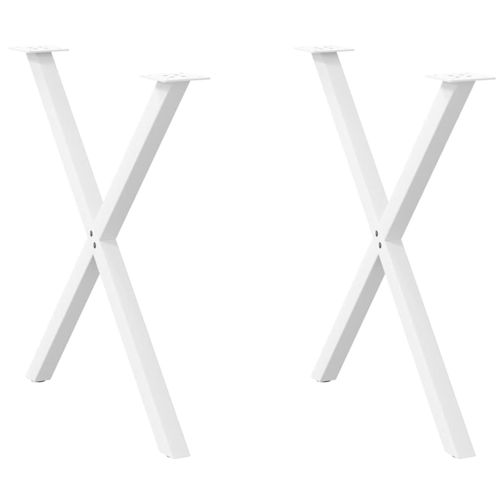 Matbordsben X-formade 2 st vita 70x(72-73) cm stål