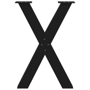 Matbordsben X-formade 2 st svarta 60x(72-73) cm stål