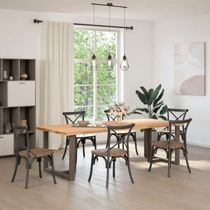 Matbordsben T-formade 2 st svarta 90x35x(72-73) cm stål